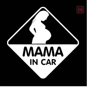 ISEE 360 Vinyl Pregnant ON Board Car Sticker, 0.03 x 5.51 x 5.51 Inches, White