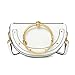 Produktbild Frauen Echtes Leder Niet Runde Ring Griff Einzigen Schulter Crossbody Half Moon Bag.,White