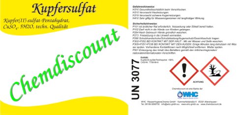1kg Kupfersulfat(-Pentahydrat) Kupfervitriol CuSO4, in stabiler Dose, versandkostenfrei! - 2