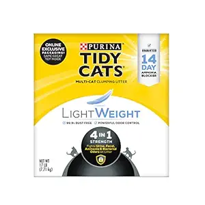 Purina Tidy Cats Light Weight, Low Dust, Clumping Cat Litter, Lightweight 4-in-1 Strength Multi Cat Litter - 17 lb. Box