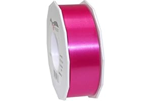 PRÄSENT C.E. PATTBERG Nastro colore magenta, rotolo nastro regalo, lungh. 91 m, largh. 25 mm, per decorare, abbellire pacchetti di Natale e pacchi regalo in ogni occasione