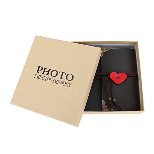 Scrapbook Album, „Liebe“ DIY Vintage Fotoalbum, Retro Leder Fotobuch Schwarze Seiten Kommt mit Fotoecken und Aufbewahrungskiste, Braun Photo Book für Hochzeit Geburtstagsgeschenk Jahrestag Geschenk, für Frauen Männer Freundin Mama Papa , Große - 7