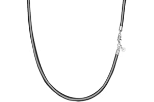 Viwind Echt leder Halskette 2.5mm/3mm breit geflochten Lederkette Lederband 45-60cm wählbar 925 Sterling Silber Vers chluss Damen Herren für DIY Anhänger Schmuck mit Geschenkbox