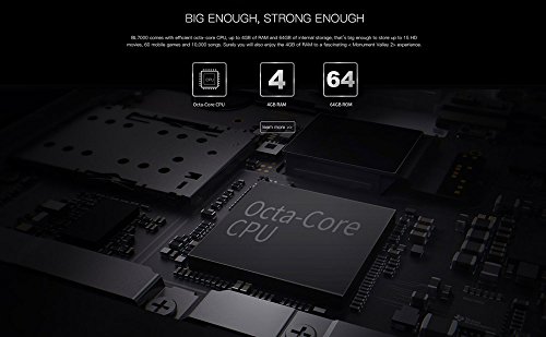 DOOGEE BL7000 - 5.5 Zoll FHD 7.0 Android Smartphones mit 7060 MAH Akku Triple Texture + 13MP + 13MP + 13MP) Digital Metall KÃ¶rper Octa Core 4GB + 64GB, 12 V2A Schnellkalk - Schwarz