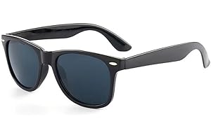 Fc'Noqgn Lunettes de soleil polarisées pour tout-petits - Protection UV pour garçons, filles et bébés - Classiques, unisexes, noires