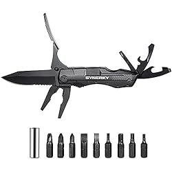 Alicates multi de la herramienta,Synerky 5-en-1 plegables Juego de alicate de bolsillo en acero inoxidable de óxido negro duradero para la acampar, pesca, caza, Herramienta Multifuncional para Montañismo(Tamaño de la cuchilla: menos de 6 cm)