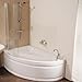 Price comparison product image Bath Shower Tub 1500 Corner White Acrylic Modern Luxury Left Hand Bathroom Offset Small Compact Spacesaver Design with Screen 6mm Glass