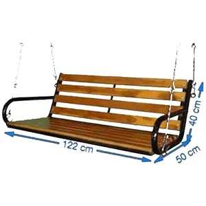 Kaushalendra Garden Zula Wooden Hanging Swing Teak Set 122 cm