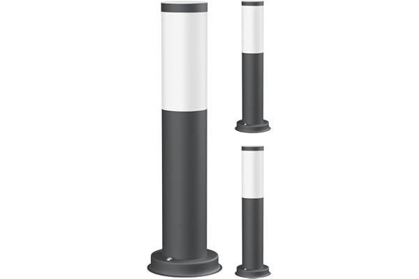ledscom.de 3 pièces Lumière de chemin/Borne d'éclairage PORU pour l'extérieur, IP44, 39 cm, anthracite, 1x E27 max. 40W