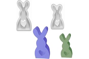 YEJAHY 2 stampi in silicone per conigli, pasqua, coniglio, Pasqua, coniglio fai da te, per Pasqua, regali di Pasqua, artigianato