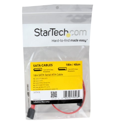 StarTech.com 45cm SATA Kabel – internes 7pin S-ATA Datenkabel -Serial ATA Anschlusskabel – Rot - 2