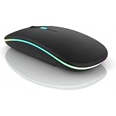 Infomax Kablosuz Mouse, &Ccedil;ift Modlu (Bluetooth 5.0 + 2.4Ghz USB) Şarj Edilebilir RGB Işıklı Sessiz Mouse, PC, Laptop, Macbook,