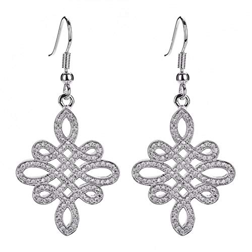 Preisvergleich Produktbild AIERSHI Chinesisches Knotenmikro Eingelegt Mit Dem Zirkonohrhaken Das Weibliche Hochzeitsjahrestagsgeschenk des Raummädchens