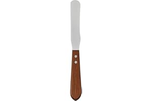 aashta® Spatola Professionale in Acciaio Inox con Manico in Legno – Coltello da Spatola Resistente per Pittura, Pasticceria, Decorazione Torte e Fai da Te