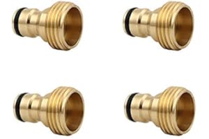 Hydrogarden 4 pièces Tuyau d'arrosage connecteur Rapide 3/4 Pouce en Laiton Filetage mâle Tuyau buse Adaptateur de Connexion Rapide