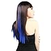 Neitsi 10pcs 18inch Colored Highlight Synthetic Clip on in Hair Extensions Blue