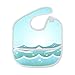 Produktbild Rtosd Blaue Meerwasser Webart Ozean Gewohnheit weiche wasserdichte waschbare Fleck und Geruch beständige Baby Fütterungsdribbeln Sabber Lätzchen Spucktücher für Säuglingsoverall für 6 24 Monate