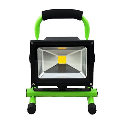 VINGO® 30W Akku LED Warmweiß Camping Lampe Strahler IP65 Handlamp mit Ständer Arbeitsleuchte Tragbare Baustrahler Akku Fluter (Grün) - 5