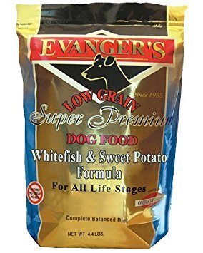 evangers Low grano Whitefish Sweet Potato Dry Dog Food All Life Stages 16.5Lbs