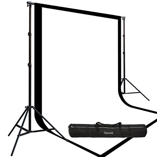  Ravelli y Prism Backdrops ABSMWMB1020 Sistema de Soporte de Fondo 3 x 3,7 m para Estudios de Foto y Video con Trípodes con Suspensión de Aire y Bolsa de Transporte y Dos Telas de Fondo Muselina 3 x 6,1 m