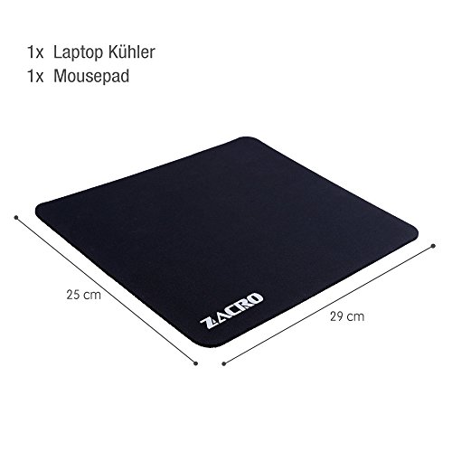 Zacro Laptop Kühler Notebook Cooler Kühlpad 15.6 – 17 Zoll 3 x Lüfter 2 x USB mit blauer lED Lampe Inkl.1 Stück zusätzliches Mousepad - 6