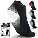 Produktbild Physix Gear Sport Kompressions Laufsocken für Frauen & Männern - Die besten Sport Halbsocken in unsichtbarem Design - Premium Qualität für ganztägigen Komfort (WHT BLK S/M)