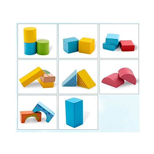 Onshine 62pcs Urban Traffic Building Blocks Toys Wooden Building Shape Bricks Construction Puzzle Toy Set for Kids