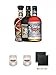 Produktbild Rum Dreier Set: Botucal 12 Years, Plantation XO und Don Papa 0,7 Liter + Don Papa Rum Glas 1 Stück + Don Papa Rum Glas 1 Stück + Schiefer Glasuntersetzer eckig ca. 9,5 cm Ø 2 Stück
