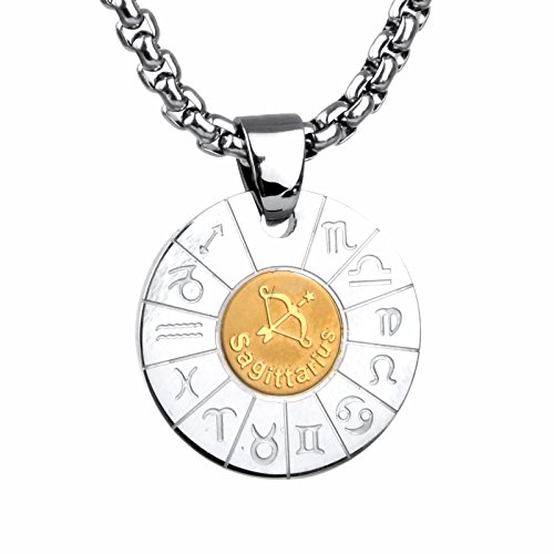 COPAUL Joyería Acero Inoxidable Nudo Celta Colgante Zodiaco del SAGITARIO,incluye 60cm cadena
