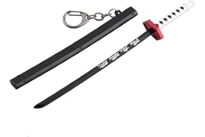 ZMOOPE Demonio Asesino Espada Llavero, Mini catana Llavero animación Llavero, kimetsu no Yaiba zenitsu Llavero Cosplay Colgante Regalo, 6.69 pulgadas