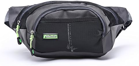 OpetHome Strap Travel Sport Running Waist Bag with Storage Mesh Pocket for Hiking Camping Black