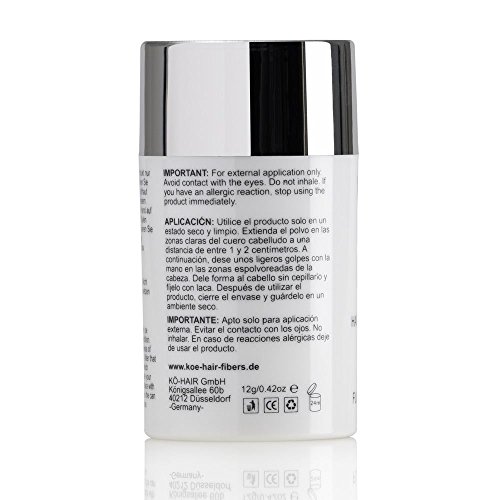 KÖ-HAIR FIBERS Haarverdichtung, Schütthaar, Streuhaar für lichtes Haar und Teilglatze 12g Farbe Schwarz - 4