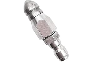 WISBOEY Boquilla para hidrolimpiadora de alcantarillado arandela de presión acero inoxidable, boquilla de alcantarillado de diseño resistente, conector rápido de 1/4 pulgadas