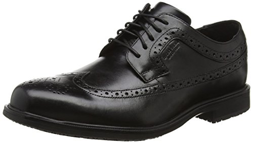 Rockport Essential Details Ii Wingtip, Derby Brouge homme - Noir - Noir (cuir noir), 43 EU 9 UK