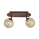  Paul Neuhaus Art Deco Deckenleuchte/Deckenlampe / Lampe/Leuchte Rost - Kreta 2-flammig/Innenbeleuchtung / Wohnzimmer/Schlafzimmer / Küche Metall Rechteckig LED geeignet G9 Max. 2 x 40 Watt