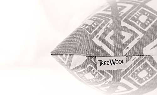 TreeWool®, (2er Pack) Quadratisch Geometrische Design Baumwolle Dekoratives Kissenbezüg (Grau, 45 x 45 cm) - 5