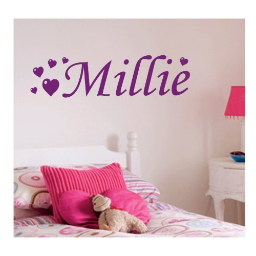 Personalised Love Heart Wall Sticker, Any Name, Any Colour, Childs Bedroom.