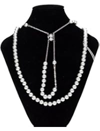 MISAKI MARINE para mujer de plata de ley hecho A mano perlas bonitos MISAKI collar con colgante en forma en una caja de presentación