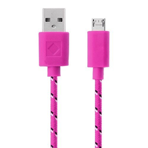Hosaire Datenkabel Android USB Cable Mehrfarben Nylon Phone USB Kabel für Samsung, HTC, Sony Usw,1 m,Rosa - 2
