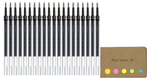 Uni-ball UMR-83E Refills for Signo 307 Gel Ink Ballpoint Pen, 0.38mm, Black Ink, 20-pack, Sticky Notes Value Set