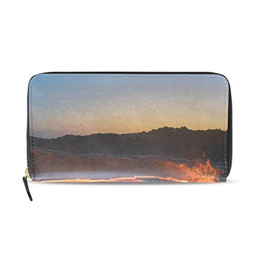 Preisvergleich Produktbild Plsdx Seufzend Vulkanausbruch lange Pass Kupplung Geldbörsen Reißverschluss Brieftasche Fall Handtasche Geld Veranstalter Tasche Kreditkarteninhaber für Dame Frauen Mädchen Männer Reisen Geschenk