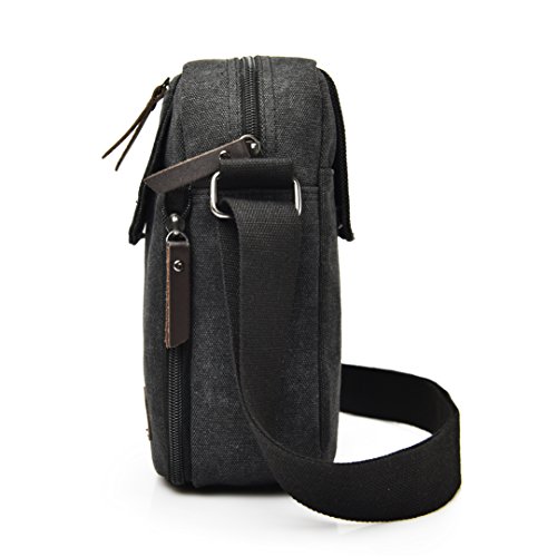 MeCool Herren Vintage Umhängetasche Messenger Schultaschen Canvas Retro Tasche für Reisetasche Sport Reisetaschen Militär Lässige Reisetasche Strandtasche Schultertasche - 4