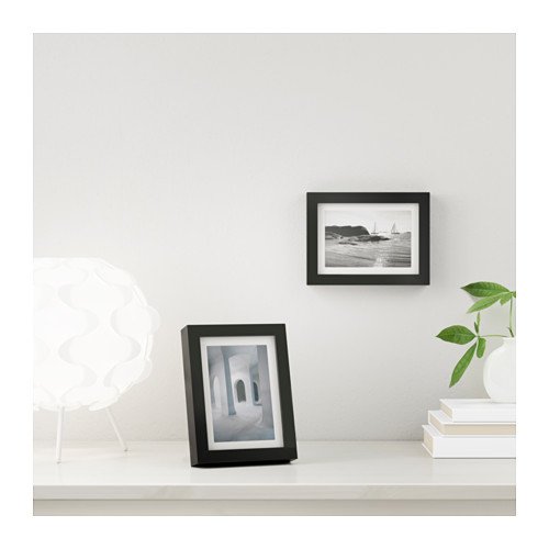 IKEA Glas-Bilderrahmen Ribba Passepartout-Rahmen 20x15cm für 13×18 cm Bilder – div. Farben (schwarz) - 3