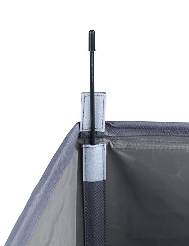 Wenko Wäschesammler Trivo Dunkelgrau, Wäschekorb aus Polyester mit 3 Fächern & Rollen – 116L Fassungsvermögen, 56 x 60 x 35 cm - 3