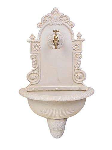 Wandbrunnen Brunnen Gartenbrunnen Garten Waschbecken antik Stil creme weiss - 3