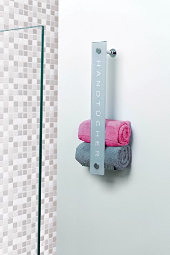 Cornat Design-Handtuchhalter, Praktische Aufbewahrung für bis zu 8 Handtücher, Zum Einhängen an der Duschkabine Glasstärke, Ablagebreite: 18 mm, 1 Stück, T319649 - 4