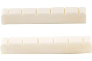 MusiclilyRanurada da Cejuela Superior Cejilla de Hueso para Guitarra Clásica, DJ-03 52x6x9/8,5mm (2 piezas)