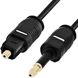 Fosmon (3m) Kabel Optisches Audio Digital [24K Gold Vergoldet] Toslink auf / zu Mini Toslink Digital Optical SPDIF Audio Cable