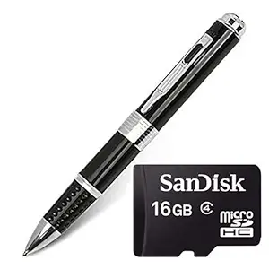 Wukama Hidden 1920p No Light Flashes 12 Mega Pixel Lens with 16 GB Memory Card Spy 4K Pen Camera with 1920px HD Video Audio for Long Time Recording, Black