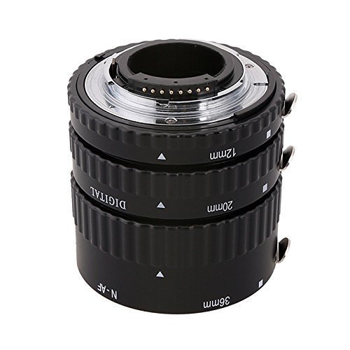 EACHSHOT Metal Auto Focus AF Macro Extension Tube Set for Nikon D750 D810 D7100 D5300 D5200 D3200 D800 D800E D5100 D7000 D3100 D300S D5000 D700 D300  etc 